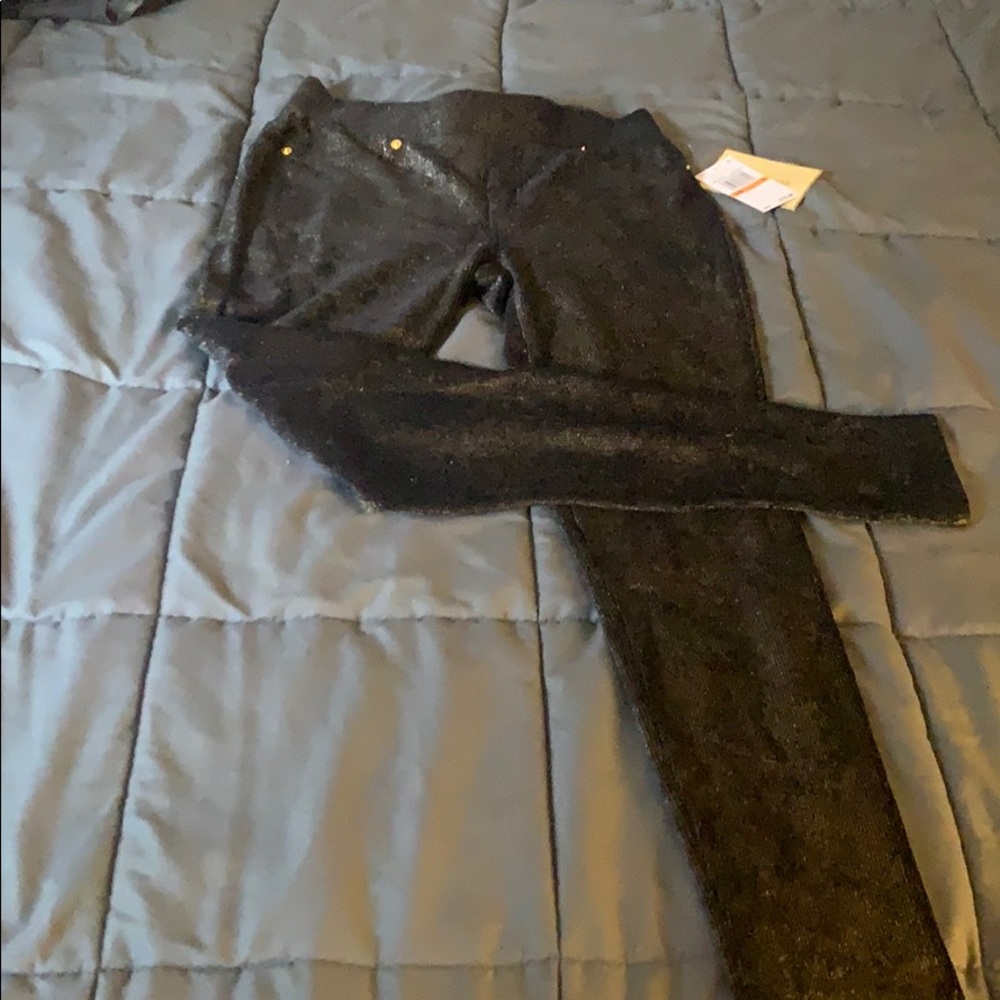 Black/gold Michael Kors stretch leggings